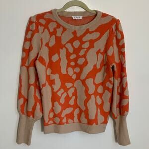 THML orange‎ and cream sweater